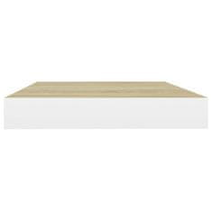 Vidaxl Stenska polica barva hrasta in bela 40x23x3,8 cm MDF
