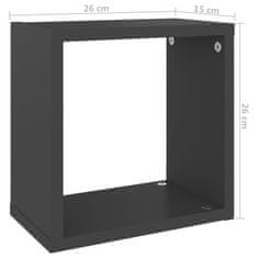 Vidaxl Stenske police kockaste 6 kosov sive 26x15x26 cm