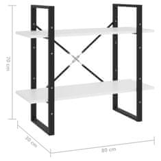 Greatstore Knjižna omara 2-nadstropna bela 80x30x70 cm iverna plošča