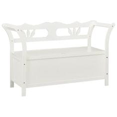 Vidaxl Klop s prostorom za shranjevanje 126 cm bela iz lesa jelke