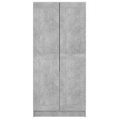 Greatstore Garderobna omara betonsko siva 82,5x51,5x180 cm iverna plošča