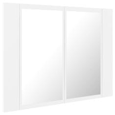Vidaxl LED kopalniška omarica z ogledalom bela 60x12x45 cm