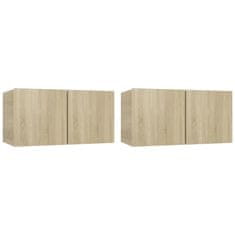 Vidaxl Viseča TV omarica 2 kosa sonoma hrast 60x30x30 cm