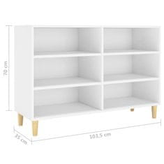 Greatstore Komoda bela 103,5x35x70 cm iverna plošča