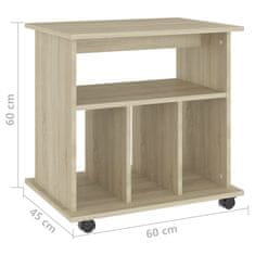 Vidaxl Omarica na kolesih sonoma hrast 60x45x60 cm iverna plošča