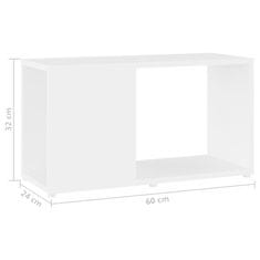 Greatstore TV omarica bela 60x24x32 cm iverna plošča