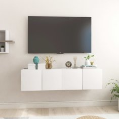 Greatstore Viseča TV omarica 2 kosa bela 60x30x30 cm