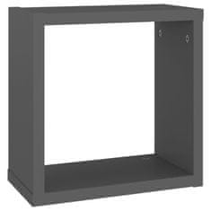 Vidaxl Stenske police kockaste 6 kosov sive 30x15x30 cm