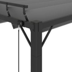 Vidaxl Paviljon z rešetkasto streho 3x3 m antracitno blago in aluminij