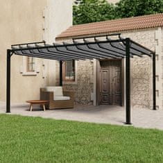 Vidaxl Paviljon z rešetkasto streho 3x4 m antracitno blago in aluminij