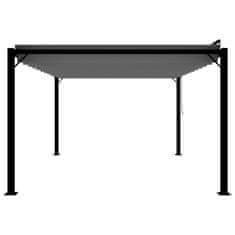 Vidaxl Paviljon z rešetkasto streho 3x4 m antracitno blago in aluminij