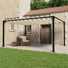 Vidaxl Paviljon z rešetkasto streho 3x4 m krem blago in aluminij