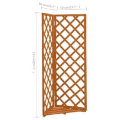 Vidaxl Kotna mreža oranžna 50x50x145 cm trden les jelke
