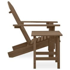 Vidaxl Vrtni stol Adirondack z mizo trden les jelke rjav