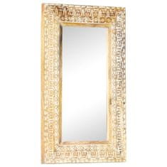 Vidaxl Ročno izrezljano ogledalo 80x50x11 cm trden mangov les