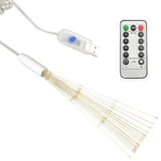 Vidaxl Zunanje novoletne lučke ognjemet toplo bele 50 cm 140 LED