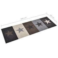 Vidaxl Kuhinjska preproga pralna s potiskom zvezd 60x300 cm