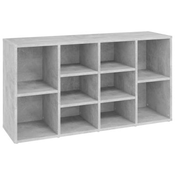 Vidaxl Klop za shranjevanje čevljev siva 103x30x55 cm iverna plošča