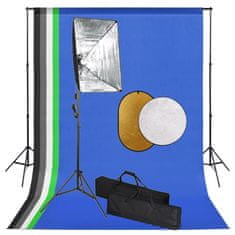 Vidaxl Foto studijski komplet s softboxi, ozadjem in odbojnikom