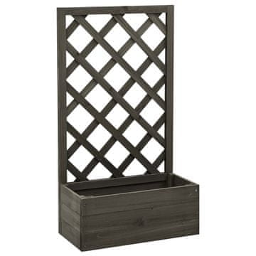 Vidaxl Vrtno cvetlično korito z mrežo sivo 50x25x90 cm les jelke