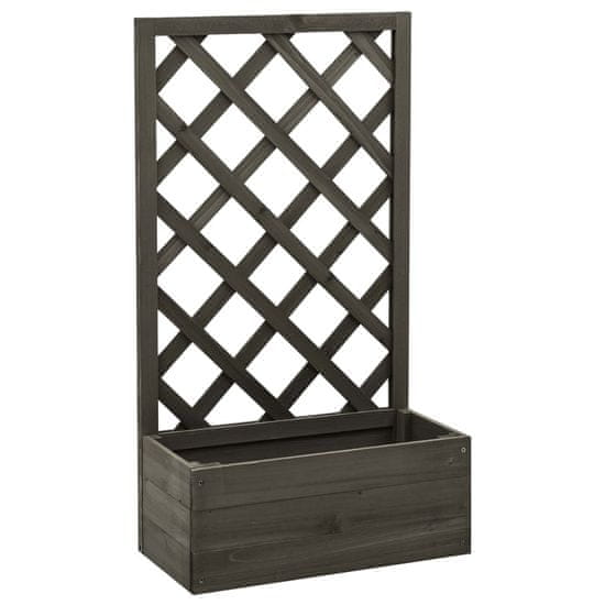 Vidaxl Vrtno cvetlično korito z mrežo sivo 50x25x90 cm les jelke