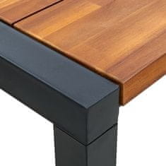 Vidaxl Vrtna miza z nogami U oblike 140x80x75 cm trden akacijev les