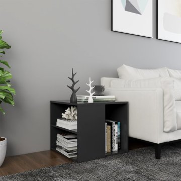 Vidaxl Stranska mizica siva 50x50x45 cm iverna plošča