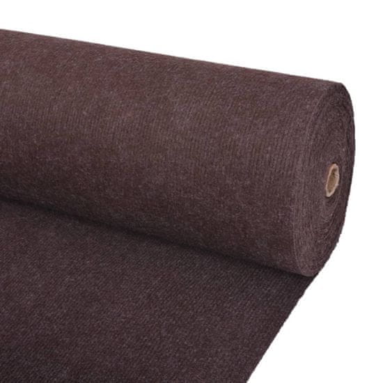Greatstore Razstavna preproga rebrasta 1,6x10 m rjava