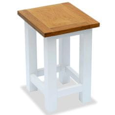 Vidaxl Odstavna mizica 27x24x37 cm trdna hrastovina