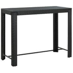 Vidaxl Vrtna barska miza črna 140,5x60,5x110,5 cm poli ratan