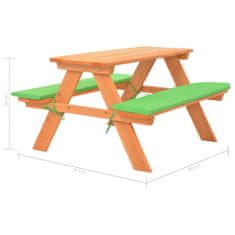 Greatstore Otroška piknik miza s klopema 89x79x50 cm trden les jelke