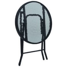 Vidaxl Bistro miza črna 40x46 cm jeklo in steklo