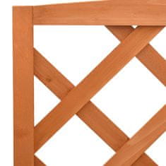 Vidaxl Stojalo za rože z mrežo oranžno 70x42x120 cm trden les jelke