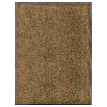 Vidaxl Pralni predpražnik rjav 90x120 cm