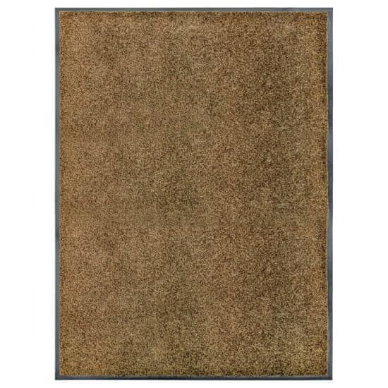 Vidaxl Pralni predpražnik rjav 90x120 cm