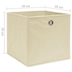 shumee Škatle 10 kosov netkano blago 28x28x28 cm krem