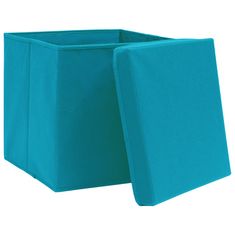 shumee Škatle s pokrovi 10 kosov 28x28x28 cm baby modre