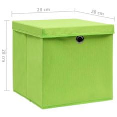 shumee Škatle s pokrovi 10 kosov 28x28x28 cm zelene