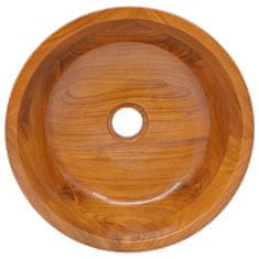 Vidaxl Umivalnik iz trdne tikovine Φ40x10 cm