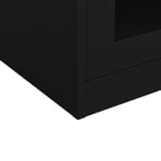 Greatstore Pisarniška omara črna 90x40x90 cm jeklo