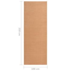 Vidaxl Tepih tekač BCF bež 100x250 cm