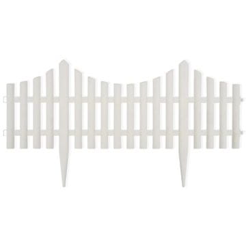 Vidaxl Ograja za zelenico 17 kosov 10 m bela