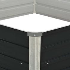 Vidaxl Dvignjeno cvetlično korito antracitno 129x129x45 cm jeklo