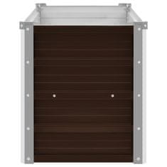 Vidaxl Visoka greda rjava 100x40x45 cm pocinkano jeklo