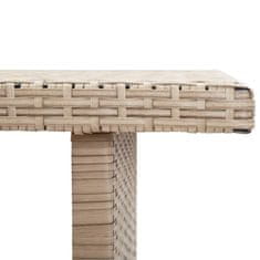 Vidaxl Vrtna miza bež 110x60x67 cm poli ratan