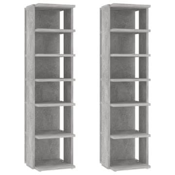Vidaxl Omarica za čevlje 2 kosa betonsko siva 27,5x27x102 cm