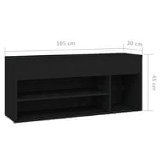 Vidaxl Klop za shranjevanje čevljev črna 105x30x45 cm iverna plošča