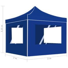 Vidaxl Profesionalen vrtni šotor s stenami aluminij 2x2 m moder