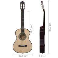 Vidaxl Klasična kitara za otroke 8-delni začetniški komplet 1/2 34"
