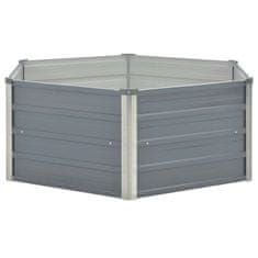 Vidaxl Dvignjeno Vrtno Korito 129x129x46 cm Pocinkano Jeklo Sive Barve